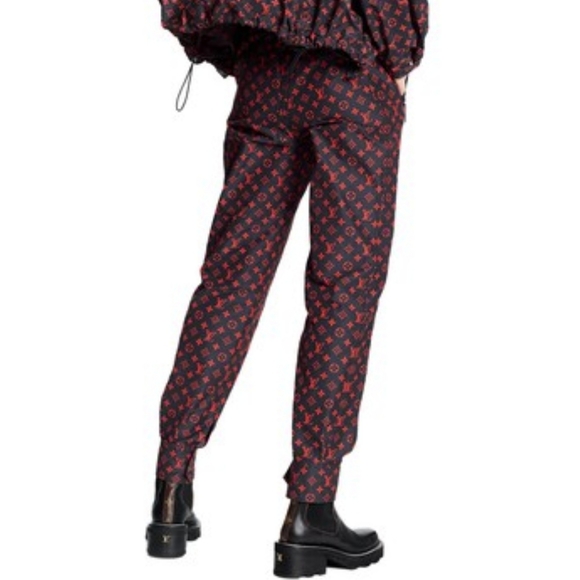 LOUIS VUITTON Red Monogram Jogging Pants In Technical Cotton - Picture 2 of 16